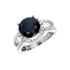 Diamond Ring (3.80 ctw) with White Diamond accents (Black Diamond   2 