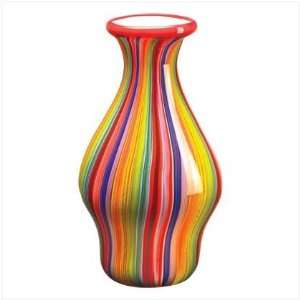  Multi Color Stripes Glass Vase