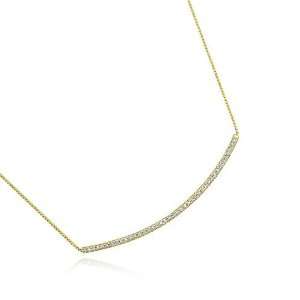 14K Yellow Gold Diamond Bar Necklace Jewelry