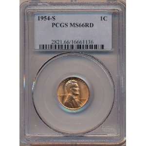  1954 S PCGS MS66RD Lincoln Cent 