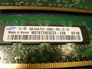   2Rx8 PC2 5300U 555 12  E3 Samsung 0718   RAM MEMORY (240 pin)  