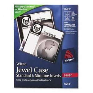 New Avery 5693   Laser CD/DVD Jewel Case Inserts, Matte White, 20/Pack 