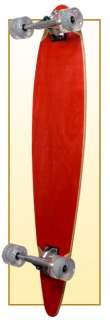 RED Complete Longboard PINTAIL Skateboard 40 X 9  