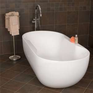 71 Avery Freestanding Acrylic Tub   Drilled Overflow & Brushed Nickel 