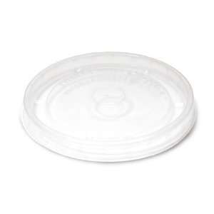 Ecotainer 8 oz. Hot Flat Clear Plastic Lids for Biodegradble Soup Cups 