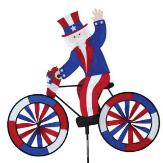 Uncle Sam 4th of July Bicycle Yard Garden Ground Wind Spinner 