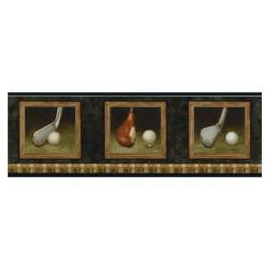 allen + roth Black And Brown Golf Wallpaper Border LW1341245