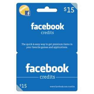 Facebook Credits Gift Card   $15.Opens in a new window