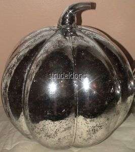 New Pottery Barn ANTIQUE MERCURY GLASS PUMPKIN ~ 10 LARGE Sold Out 
