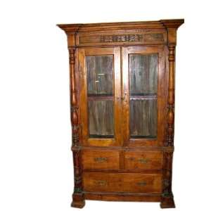  Antique India Furniture Vastu Carved Teak Wood Armoire 