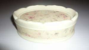 CROSCILL ANTIQUE ROSE SOAP DISH FLORAL PINK GREEN  