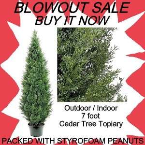  7 Potted Artificial Cedar Topiary Tree: Home & Kitchen
