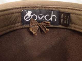 EPOCH Chocolate Brown FEDORA Hat Feather detail Size 7 1/8 New w/ Tags 