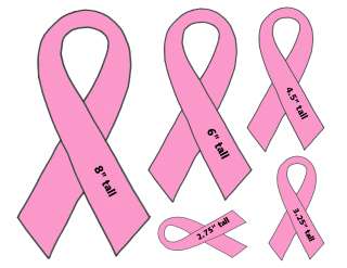 Make Your Own   PINK RIBBON APPLIQUE PATTERNS   6 sizes  