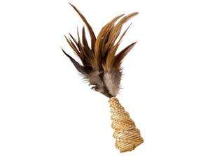      Kong CW42 Naturals Straw Cone w/ Feathers Cat Toy Colors Vary