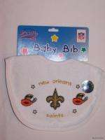 NFL New Orleans Saints Baby Infant Bib 0 6 Months NEW  