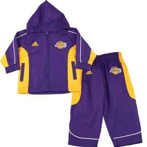INFANT Baby Lakers 2pc Purple Hood Wind Jacket Pants  