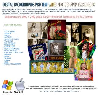 DIGITAL BACKGROUNDS PSD TEMPLATES PHOTOGRAPHY BACKDROPS  