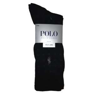  Ralph Lauren Polo Mens Bonus 4 Pack Socks All Black with 
