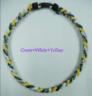 20 Ionic Titanium Baseball Sport Necklace Green&White&Yellow Color 