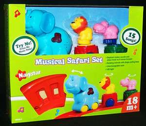   Toddler Wild Animal Musical Train Set Toy Battery Operated 15 Songs