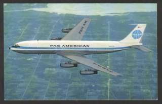 Airplane Pan American Airlines Boeing 707 Jet Clipper Postcard. Very 