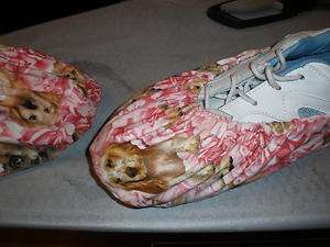 BOWLING SHOE COVERS MED, LG   XL=PINK WITH CUTE PUPPY DOGS  