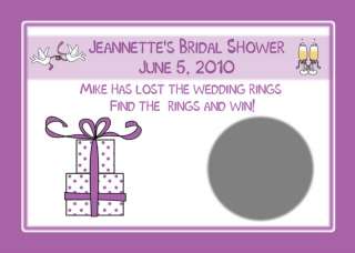 24 Bridal Shower Scratch off Cards PURPLE GIFT DESIGN  