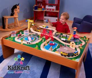 KidKraft Ride Around Town Wood Train Table & Toy Set  