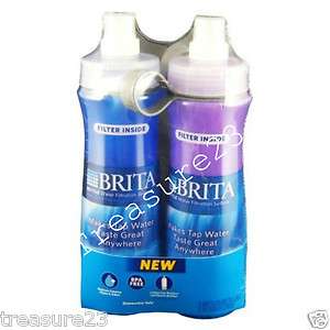 Blue & Violet Brita Water Bottles with Filters 2PK  