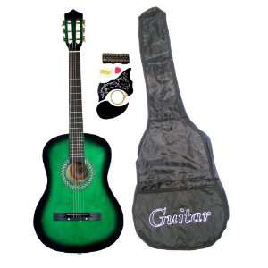  Green 38 Beginner Acoustic Guitar with Gig Bag Case 