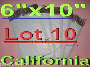 10) Poly 6x10 #0 Bubble Envelopes Mailers 6x10 CD/DVD  