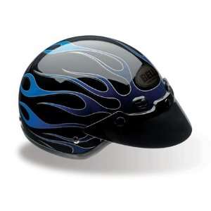  Bell Shorty Flames Half Helmet Medium  Blue Automotive
