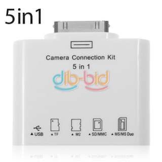 in 1 Camera Connection Kit Card Reader Adapter USB SD TF MS MMC fr 