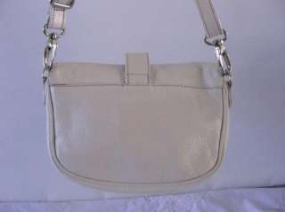Fab Roots Canada White Leather Shoulder Bag Purse  