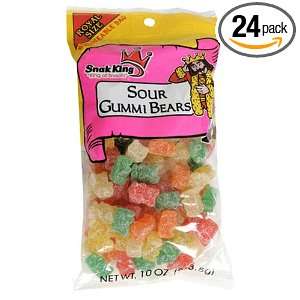 Snak King Sour Gummi Bears, 10 Ounce Bags (Pack of 24)  