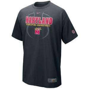  Nike Maryland Terrapins Black Basketball Practice T shirt 