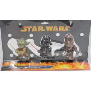 Disney Star Wars Mini Bobblehead Figures Set of 3 (Yoda, Darth Vader 