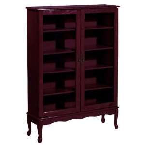   Traditional 42w Five shelf Bookcase With Glass Doors