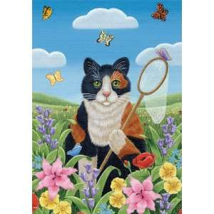   Butterfly Catcher Double Sided 28X40 By Custom Decor Patio, Lawn