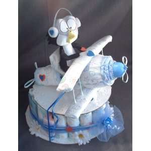   AIRPLANE Baby Shower Gift Boy Diaper Cake Decorations: Everything Else
