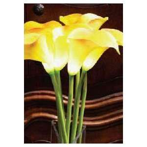  Battery Operated Yellow Calla Lily   8 Stems   8 LED 