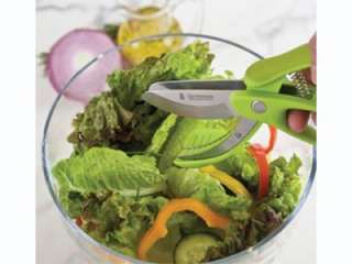 Silvermark Salad Toss and Chop Cutters Knife Chopper Lime Green Onion 