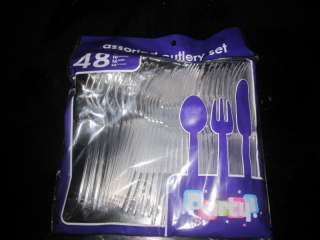 Plastic Cutlery Set Clear 48 count forks knives spoons  