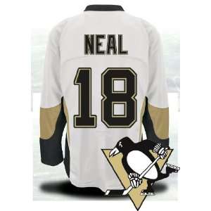 Penguins Authentic NHL Jerseys #18 James Neal AWAY White Hockey Jersey 