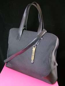 Cole Haan Leather & Micro Fiber Large Black Tote Satchel Bag  
