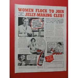  1938 Certo, print advertisment (woman/canning.) original 
