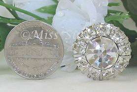 101 Silver Rhinestone Crystal Buttons   3/4 inch  