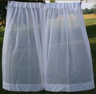 Pleated White Sheers Curtains Panels Drapes NEW 63x27  