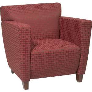   Products Custom Fabric Club Chair with Cherry Finish: Home & Kitchen